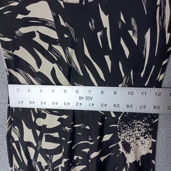 The Limited Slip Dress Women 2 Black Beige Floral 100% Silk Maxi Spaghetti Y2K - Picture 9 of 12